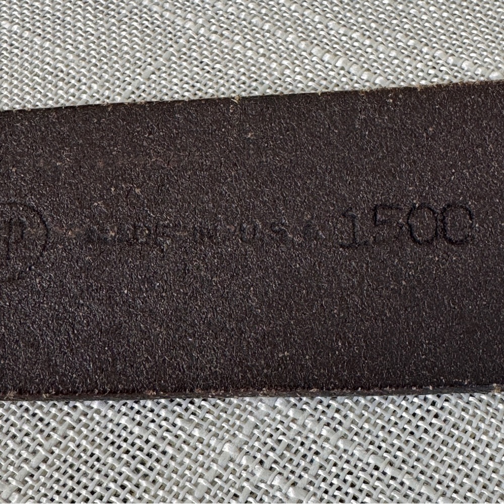 Thru The Loop Genuine Leather Belt Unisex Made in USA Size 34 Silver Buckle - Picture 10 of 10